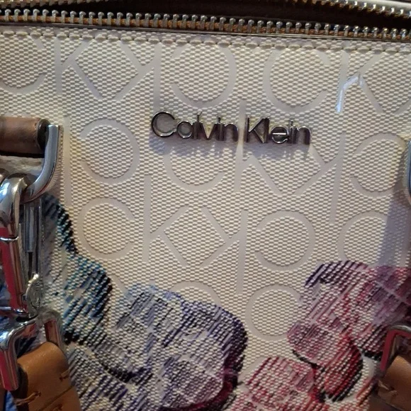 Calvin Klein White Floral Satchel - Picture 2 of 8